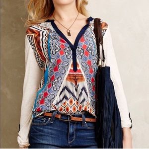 Anthropologie Aztec Print Tunic Blouse